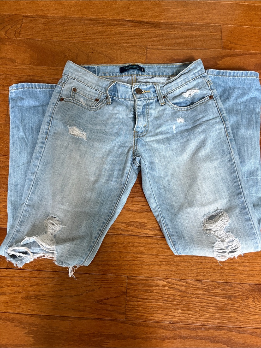 Levi's Light Blue Distressed Boyfriend Jeans